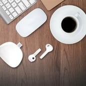 6 - Lenovo HT06 Bluetooth Headset,  White 