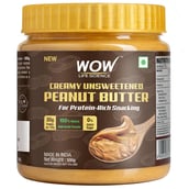 1 - Wow Life Science Unsweetened Peanut Butter, 500 g Creamy