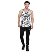 Omtex Sublimated Gym Tank,  Criss Cross White  XL 