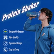 3 - Fast & Up Protein Shaker Bottle, Blue 800 ml