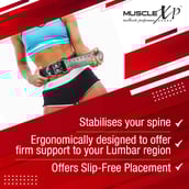 4 - MuscleXP Leather Weight Lifting Gym Belt,  Black  Medium 