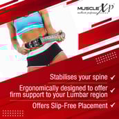 4 - MuscleXP Leather Weight Lifting Gym Belt,  Black  XL 