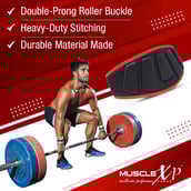 4 - MuscleXP Gym Nylon Padded Weightlifting Belt,  Black  Large 