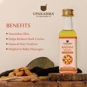3 - Upakarma Ayurveda Badam Rogan Oil (Sweet Almond Oil),  100 ml  for Hair, Skin and Body 