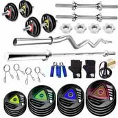1 - BULLAR 70 kg Professional Metal Integrated Rubber Coated Home Gym Set