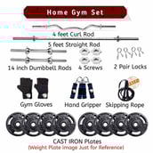 2 - BULLAR 60 kg Cast Iron Home Gym Set