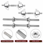 3 - BULLAR 40 kg Chrome Plated Steel Home Gym Set