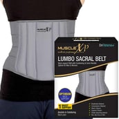 1 - MuscleXP Lumbo Sacral Belt,  Grey  XL 