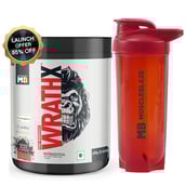 MuscleBlaze Pre Workout WrathX 0.66 lb Voodoo Black & Shaker Combo