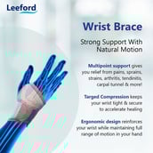 2 - Leeford Wrist Band with Thumb Support,  Grey  Free Size 