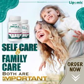 3 - Lipomic Healthcare Omega-3 Fish Oil 1000mg (Pack of 5),  60 softgels 