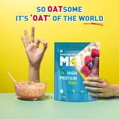 8 - MuscleBlaze High Protein Oats, 1.2 kg Fruit & Super Seeds