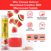 5 - Naturyz Micronized Creatine 3000,  Watermelon (Pack of 3)  15 tablet(s) 