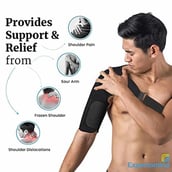 4 - Expertomind Shoulder Support with Adjustable Brace Strap,  Black  Free Size 