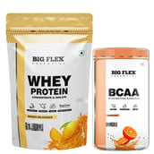 1 - Big Flex Essential Whey Protein Concentrate & Isolate,  2.2 lb  Mango Milkshake with Bigflex Essential Bcaa Orange Fizz 250g 