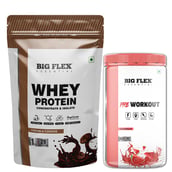 Big Flex Essential Whey Protein Concentrate & Isolate, 2.2 lb Cookies & Cream with Bigflex Essential Pre-Workout Watermelon 400g