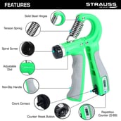 2 - Strauss Adjustable Hand Grip with Counter, Green
