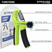 7 - Strauss Adjustable Hand Grip with Counter, Green