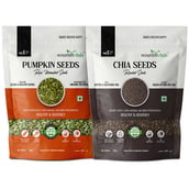 1 - NourishVitals Healthy Munching Combo, Pumpkin Raw Unroasted + Chia Roasted Seeds 2 Piece(s)/Pack