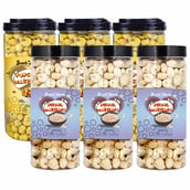 1 - SnackAmor Phool Makhana & Popcorn Makhana Combo, Unflavoured (Pack of 6) 55 g