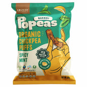 2 - Nourish Organics Popeas Organic Chickpea Puffs, Spicy Mint (Pack of 4) 60 g
