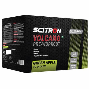 Scitron Volcano Pre Workout, 30 sachets/pack Green Apple