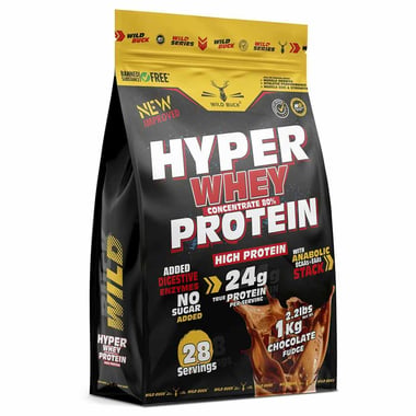 Wild Buck Hyper Whey Protein Concentrate 80%, 2.2 lb Chocolate Fudge