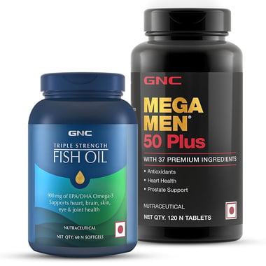 GNC Triple Strength Fish Oil & Mega Men 50 Plus Combo, 2 Piece(s)/Pack