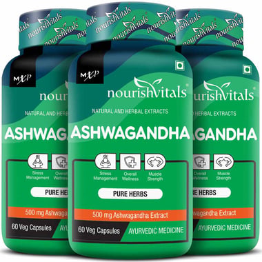NourishVitals Ashwagandha - Pack of 3,  60 veggie capsule(s) 