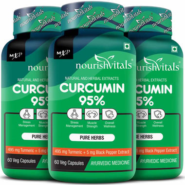 NourishVitals Curcumin 95% - Pack of 3,  60 veggie capsule(s) 