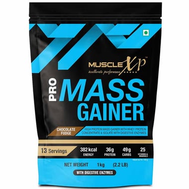 MuscleXP Pro Mass Gainer with Whey Protein,  2.2 lb  Chocolate Fudge 
