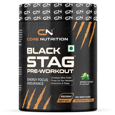 Core Nutrition Black Stag  Pre-Workout,  0.55 lb  Green Mango 