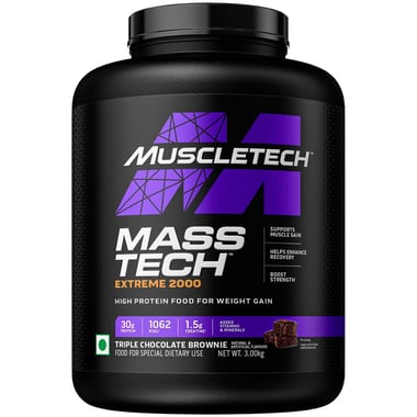 MuscleTech Mass Tech Extreme 2000, 6.6 lb Triple Chocolate Brownie