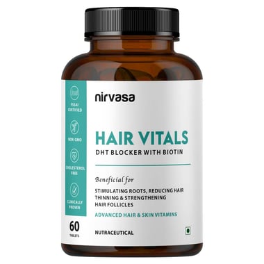Nirvasa Hair Vitals DHT Blocker with Biotin, 60 tablet(s) Unflavoured