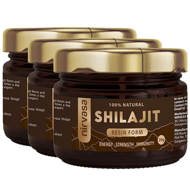 Nirvasa Pure Shilajit Resin Form (Pack of 3), 20 g