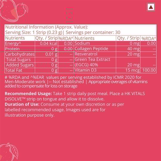 7 - HK Vitals DISOLVE Collagen by HealthKart, 30 Strip(s) Mango