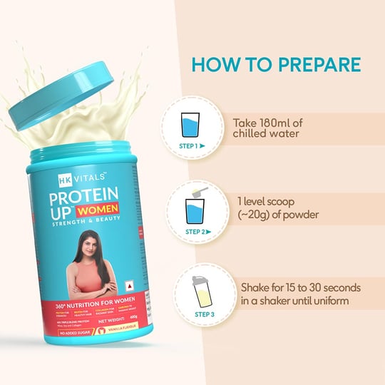 4 - HK Vitals ProteinUp Women Strength & Beauty by Healthkart,  0.88 lb  Vanilla (Non - Veg)