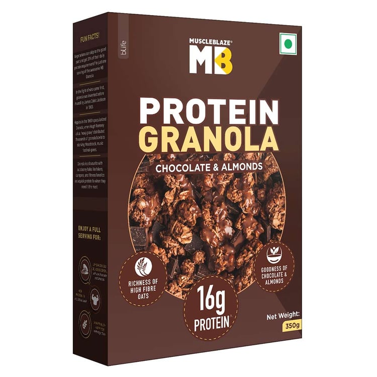 1 - MuscleBlaze Protein Granola,  Chocolate & Almonds  350 g 