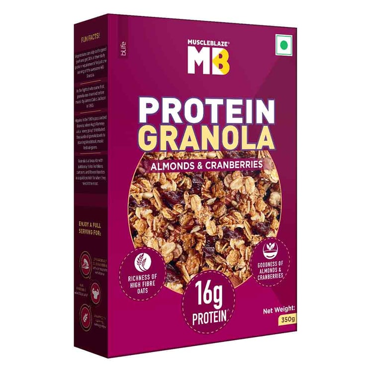 2 - MuscleBlaze Protein Granola,  Almonds & Cranberries  350 g 