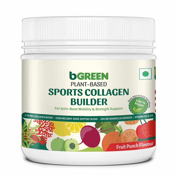 8 - bGREEN Plant Based Sports Collagen Builder by MuscleBlaze,  200 g  Fruit Punch 
