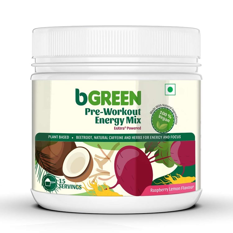 1 - bGREEN Pre-Workout Energy Mix by MuscleBlaze,  0.55 lb  Raspberry Lemon 