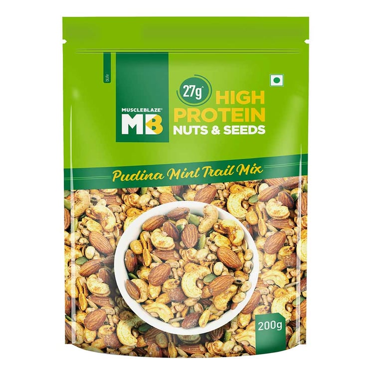 2 - MuscleBlaze High Protein Nuts & Seeds,  200 g  Pudina Mint Trail Mix 